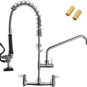 Pre-Rinse Wall Mount - Commercial Sink Faucet with Sprayer